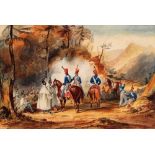 French School, early 19th century- Military scene, possibly during the French intervention in