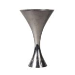 A Modernist silver goblet, London c.1984, maker RD, of plain flared form, with gilt bowl,