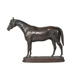 Pierre Le Hordez. French 1814-1892 St. Albans, a bronze model of a stallion race horse, set on an