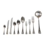 An eighty-seven piece Italian 800 standard silver canteen of cutlery, Ricci Argentieri,