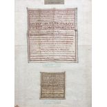 A 17th century band sampler, natural linen, worked in coloured silks, in satin, cross, button-hole