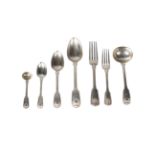 A collection of early Victorian silver flatware, mostly London c.1839-1856, Chawner & Co, William