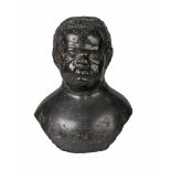 A carved black Basalt bust of a negro youth, in Renaissance style, Italian, 18th century, 30cm