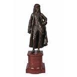 After Jean-Claude-Francois-Joseph Rosset, French, 1706-1786 A French bronze figure of Voltaire, 19th