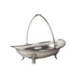 A Victorian silver oval basket with swing handle, Sheffield c.1878, James Dixon & Sons Ltd., of