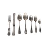 A group of miscellaneous Continental white metal cutlery, to include knives, forks and spoons,