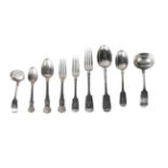 A silver part canteen of cutlery, Hanoverian pattern, London c.1911 Josiah Williams & Co (George