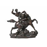 Antoine Louis Barye, French, 1796-1875 A bronze model of Theseus and the Centaur, signed in the