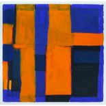 Frank Beanland, British b.1936- Orange, Purple and Black Vertical, December 2003; acrylic on