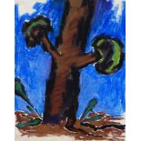 Josef Herman OBE RA, Polish/British 1911-2000- Untitled (Tree); gouache and pastel on paper,