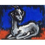 Josef Herman OBE RA, Polish/British 1911-2000- Untitled (Goat); pastel on paper, 19.9x25.3cm, (