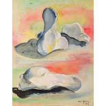 Edward H Rogers, British 1911-1994- Rock Shapes; pen, black ink and watercolour, signed and dated