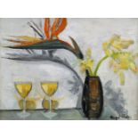 Margaret (Grete) Marks, German/British 1899-1990- “Two Wine Glasses”; oil on canvas, signed, 46x60.