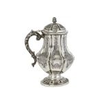 An Indian colonial period silver tankard, first half 19th century, with gilded interior, engraved to