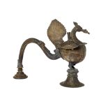 An incense burner in the form of a bird, Deccan, India, 18th century, the top half opening, with