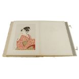 A album of Japanese prints, late 19th/20th century, to show various scenes from domestic life,