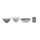 Four pieces of Chinese porcelain, Republic period, comprising a teabowl, saucer, and miniature