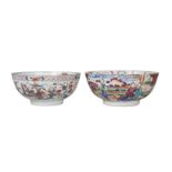 Two Chinese export porcelain punch bowls, 18th century, one painted in the imari palette with floral