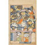 A group of 7 illustrated manuscript leaves from the Shahnameh, Iran, 17th and 19th century,