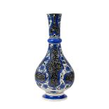 A Samson pottery vase in the Qajar style, France, circa 1880, rising from a wide spreading foot,