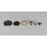 A group of inscribed seals, Indian and Iran, 17th-19th century, comprising two spinach green jade