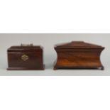 A Victorian rosewood tea caddy, of rectangular shaped form, on four turned feet, the interior with