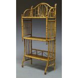 A bamboo three tier étagère, early 20th Century, 144cm high x 71cm wide x 33cm deep