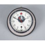 A 'Cold War' period Russian Soviet Submarine clock, by the Vostok factory, Christopol, the cream