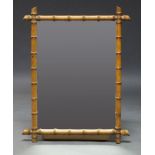 A bamboo effect pier mirror, early to mid 20th Century, of rectangular form, 94cm high x 74cm wide