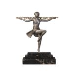 Pierre Le Faguays (1892-1962), a cold-painted bronze figure ‘Dancer with Thyrsus’, c.1930, signed '