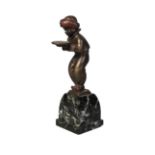 Richard W. Lange (1879-1944), a cold-painted bronze figure c.1930, signed R.W.Lange, Foundry seal