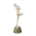 Josef Lorenzl (1892-1950) Attributed, a carved ivory figure c. 1930, unsignedCarved as a naked