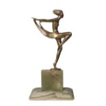 Josef Lorenzl (1892-1950), an Art deco lacquered gilt-bronze figure c.1930, signed LorenzlModelled