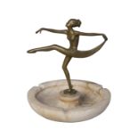 Art Deco, a cold-painted metal figure in the manner of Josef Lorenzlc.1930, unsignedCast as a