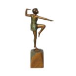 Mara, an Art Deco cold-painted bronze figurec.1930, signed Mara on bronze, paper label on base '