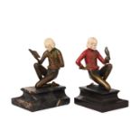 Ferdinand Preiss (1882-1943), a matched pair of cold-painted bronze and ivory figures mounted as