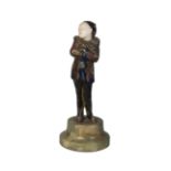 Art Deco, a cold-painted bronze and ivory figure‘Boy Pierrot’, c.1930, unsignedModelled, cast and