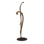 Hagenauer, a cold-painted bronze stylised figureMid- 20th Century, impressed workshop roundel,