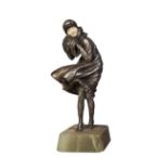 Dimitri Chiparus (1886-1947), a silvered-bronze and ivory figure‘The Squall’, c. 1930, stamped