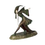 Gerdago, a cold-painted bronze and ivory figure‘Futuristic Dancer’, c.1930, signed Gerdago on