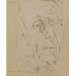 Avigdor Arikha, French/Israeli 1929-2010- Male head study (recto), and Abstract drawing (verso);