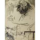 Feliks Topolski RA, Polish/British 1907-1989- Sketch of Leonard Bernstein; charcoal and felt tip,