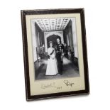 A Royal presentation signed dated framed photograph HRH the Queen Elizabeth & HRH Prince Phillip,