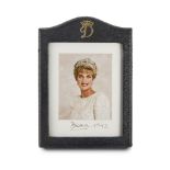 A Royal presentation signed & dated framed photograph of Diana, Princess of Wales, the colour