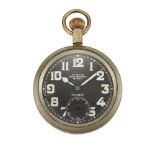 A Great War period nickel cased Omega B.B. Mark V LOB British Military pocket watch, the black