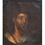 Spanish School, early 17th century- Portrait of Christ; oil on canvas, feigned oval, 46x37.5cm in