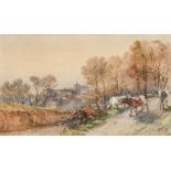British School, late 19th century- At Hastings; watercolour, signed with monogram TF, bears