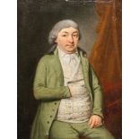 Northern European School, mid 18th century- Portrait of a gentleman seated three-quarter-length in a