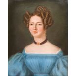 British Provincial School, early 19th century- Portrait of Bertha Birkbeck, wife of Morris