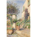 Ernest Arthur Rowe, British 1860-1922- Villa Cercola, Capri; watercolour, signed, 36x25cmProvenance: